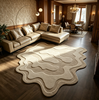 Tapis fait main au design moderne, tapis sur mesure de forme fluide, tapis tufté pour la maison, l'hôtel et la villa