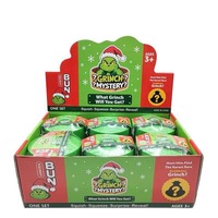 Édition Noël Monstre Vert Pelucheux 5,5 CM Grinch Bun Anti-stress à Presser Cadeau Amusant Boîte Mystère Jouet Créatif Anti-stress