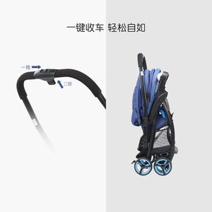 เฮเป่ารถเข็นเด็กสี่ล้อ น้ำหนักเบา พับได้ รองรับน้ำหนักได้ 15 กก. สีฟ้า - Product Image 4