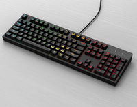 Clavier de jeu mécanique, RGB 104 touches, ultra-mince, rétroéclairé par LED, clavier filaire USB avec interrupteur bleu