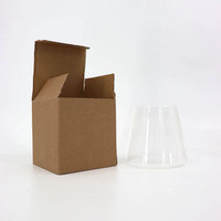 Home Haute Borosilicate 350ml Nouveau Pot à bougie en verre transparent en forme de cône avec boîte Verre à whisky Coupe en verre transparent monocouche