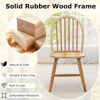 Lot de 2 chaises de salle à manger modernes en bois, sans accoudoirs, avec dossier, écologiques, durables, finition naturelle, pour la maison, le bureau et l'hôtel