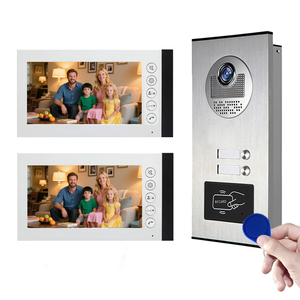 Sistema de Intercomunicación para Apartamentos Multifamiliares, 2/<span class=keywords><strong>3</strong></span>/4/6/8/10/12 Unidades, Monitor de 7 Pulgadas, <span class=keywords><strong>Videoportero</strong></span> Interior/Exterior, Desbloqueo con Tarjeta de Identificación - Product Image 1