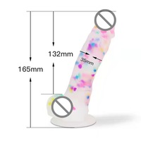 Dildo de Silicona para Masturbación Lésbica, Pene Realista, Juguete Sexual Transparente de 32 cm, Dildo de Silicona Súper Grande y Realista