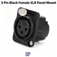 Connecteur XLR mâle 3 broches à montage sur panneau, coque métallique, bride de type D pour microphone, table de mixage audio, amplificateur, sonorisation en direct et studio - Vente en gros