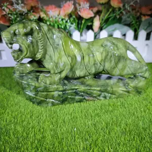 Wholesale XiuYu Jade Tiger Crystal Nephrite Carving Animal For Home Decoration