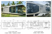 Cymdin Structure en acier de luxe personnalisé petite maison préfabriquée capsule mobile villa d'hôtel pour bureau ou chambre à coucher