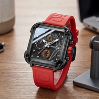 Montre chronographe à quartz ONOLA 6831 carrée 44 mm pour homme, boîtier en alliage, luxe, mode, affaires, sport