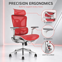 Chaise de bureau ergonomique à dossier haut en maille respirante, design style course, pour longues sessions, commandes en gros