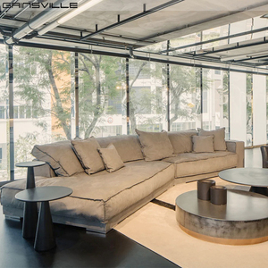 Sofá Cama Italiano Modular, Sofás Curvos para el Hogar, Cuero Nappa de Lujo, Sofá Moderno de Lujo para Vestíbulo de Hotel - Product Image 2
