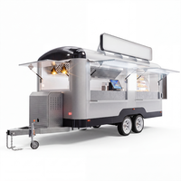 Remorque alimentaire mobile en alliage d'aluminium sur mesure, entièrement équipée, pour la vente de frites, pizzas, café, hot-dogs, bière en extérieur