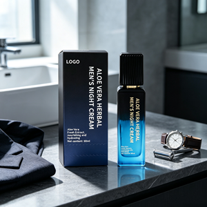 Sérum <span class=keywords><strong>Visage</strong></span> à l'<span class=keywords><strong>Aloe</strong></span> Vera Crème de Nuit pour Routine Quotidienne de Soins de la Peau Voyage Bureau 90ml Émulsion Hydratante pour Hommes - Product Image 4
