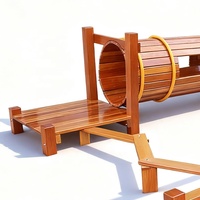 Offre Spéciale : Ensemble d'équipements de divertissement personnalisés pour aire de jeux extérieure, avec structure d'escalade en bois et poutre d'équilibre combinée