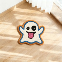 Tapis en peluche Gengar à visage touffeté, motif anime fantôme violet avec expression souriante, antidérapant, pour décoration intérieure créative