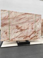 Quartzite Marbre Rose Naturel Brossé à Veines, Pierre Décorative pour Mur de Villa, Comptoir de Salle de Bain, Découpe Personnalisée, Spécifications Standard