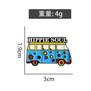Pin Metálico Hippie Soul Bus, Diseño Vintage <span class=keywords><strong>de</strong></span> Camioneta, Chapado en Níquel Negro, Insignia para Solapa, Joyería para Mochila, Regalo, Venta al por Mayor - Product Image 5