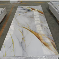 Panneaux muraux en PVC 3D type marbre, ignifuges, imitation pierre, modernes, pour hôtels, revêtement UV, panneaux muraux en PVC, planches intérieures, taille personnalisée