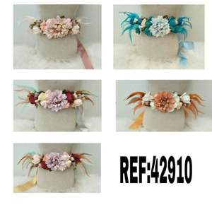 Ceinture porte-jarretelles à fleurs et plumes avec rubans latéraux pour mariage, accessoire de fête nuptiale Ref42910 - Product Image 3