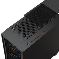 Boîtier PC Gamer GALAX Cool Wind Vertical Mid Tower M-ATX en verre trempé avec façade hexagonale en maille RGB, châssis d'ordinateur noir