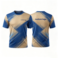 T-shirts en polyester anti-humidité à imprimé intégral, séchage rapide, commande en gros, conception de logo personnalisé, fourniture directe d'usine