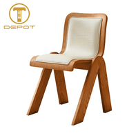 Chaise de salle à manger en bois massif, design minimaliste moderne, assise confortable, chaise en bois pour la maison, le restaurant, le café, le bureau