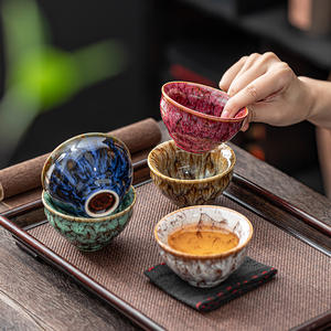 Juego de Tazas de Té de Cerámica de Cinco Elementos, Gres Dehua, Forma Irregular, Sin Plomo, Regalo Empresarial, Taza de Degustación de Té Kung Fu, Taza Maestra - Product Image 4