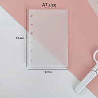 Wenshun A5/A6/A7 Séparateur en PP givré 6 onglets Pages d'index en plastique transparent pour classeur à 6 anneaux