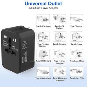 Adaptateur de voyage universel, prise américaine, portable, avec 3 ports USB (2 Type-C + 1 USB-A), sortie CC, design compact pour une utilisation mondiale - Product Image 2