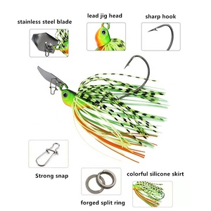 MESTER-señuelo de pesca SB004, 17g, 100mm, cebo zumbador, plantilla de metal, falda de silicona, giratorio - Product Image 2