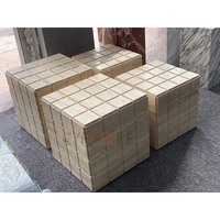 Table basse cube en travertin 3D Wabi-Sabi, table d'appoint carrée en pierre beige pour la décoration intérieure, table basse Rubik's Cube