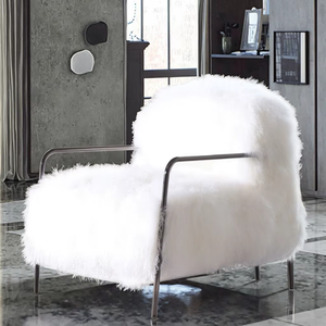 Silla individual de lujo minimalista y moderna, reposabrazos informal de <span class=keywords><strong>Bruselas</strong></span>, silla de maquillaje de celebridad cibernética que cae de lana para dormitorio y ocio - Product Image 6