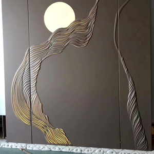 Tùy chỉnh thêu da Backdrop với đèn LED cách âm tiếng ồn hủy bỏ khách sạn headboard 3D trang trí tấm Tường - Product Image 3