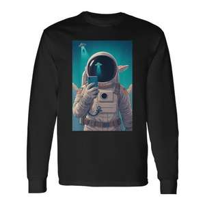 Camiseta de manga larga Astronaut Selfie Ufo Abduction Space - Product Image 1