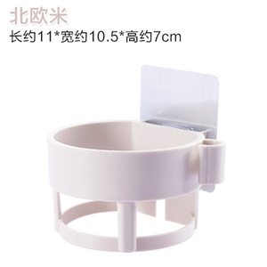Wall Mounted Hair Dryer Holder Purple Plastic Bathroom Storage Rack Punch Free Installation Stainless Steel Base - Product Image 3