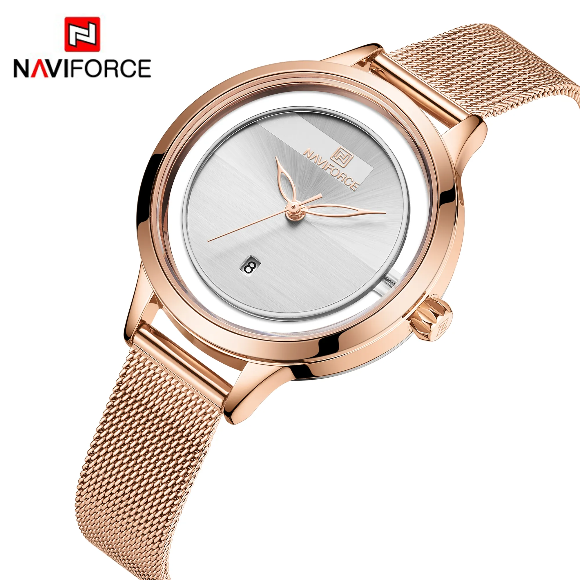 NAVIFORCE NF5014 western analog display Mesh band casual reloj