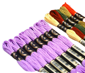 Hilos de Bordar de Nailon 100% para Punto de Cruz, Diseño de Mariposa Doble Dorada, Hechos a Mano, 447 Colores, 8m, Patrón Teñido, para Prendas - Product Image 1