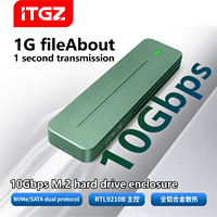 ITGZ USB 3.2 10Gbps M.2 NVMe/SATA SSD Enclosure Aluminium OEM ODM Kustom Grosir