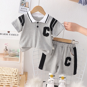 IStapromo Cadeaux 1-5 <span class=keywords><strong>ans</strong></span> Mode européenne et américaine POLO Col Revers Costume <span class=keywords><strong>Garçon</strong></span> Manches Courtes Vêtements pour Garçons - Product Image 2