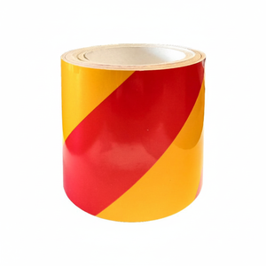 Ruban Réfléchissant Rouge et Jaune 5cm d'Épaisseur 10m x 10m Feuille Rétro-réfléchissante Imprimable Prismatique Adhésive pour Haute Visibilité - Product Image 2