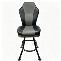 Chaise de jeu de casino personnalisée à dossier haut, tabouret de bar pivotant, chaise de slot en cuir gris et noir pour salle de machines à sous de casino