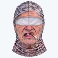 Masque de ski amusant pour homme âgé, masque facial réaliste imprimé en 3D, balaclava intégrale pour le ski, le snowboard, les sports de plein air, le cyclisme, le cosplay