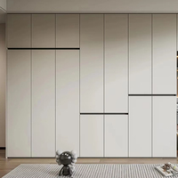 Armoire moderne autoportante en panneaux de mélamine durables, multifonctionnelle, grande capacité de rangement pour chambre à coucher et usage domestique