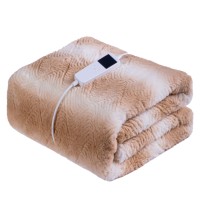 Manta Eléctrica de Franela de Doble Cara, Acogedora, con 10 Niveles de Calor, Apagado Automático, Control Remoto Desmontable para Sofá Cama