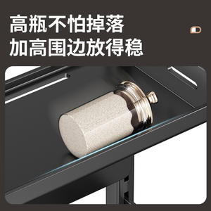 Estante ajustable para especias de acero al carbono, almacenamiento de cocina de varias capas con soporte para cuchillos para condimentos, diseño minimalista - Product Image 3