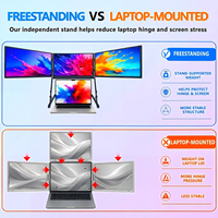 Monitor Portátil IPS LCD Triple de 3*14 Pulgadas, 300cd/m² de Brillo, Extensor de Pantalla Portátil para Programadores, Vista de Múltiples Ventanas