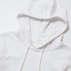 Sweat à capuche de couleur blanche avec doublure noire Personnalisez votre propre design et logo Sweats à capuche légers - Product Image 4