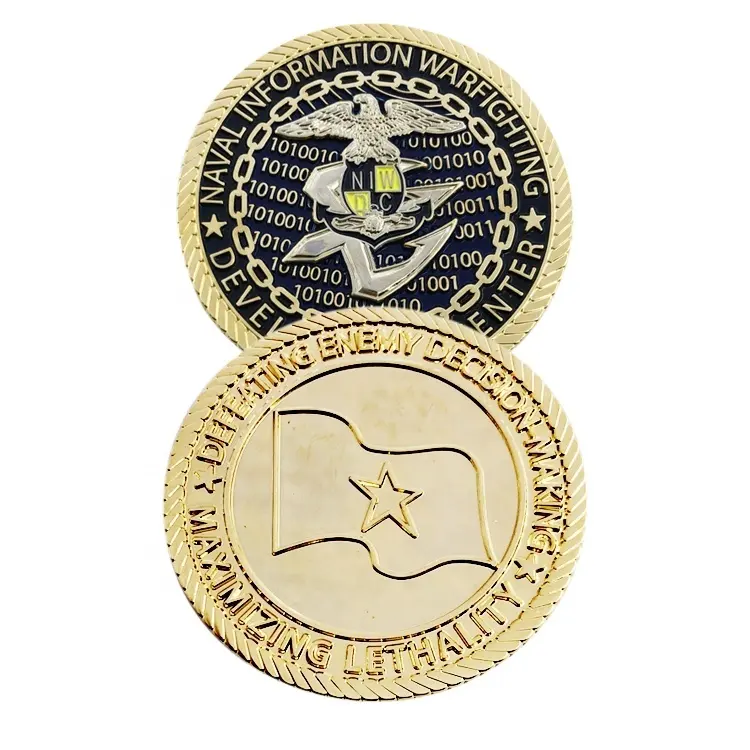 custom metal stamping small blanks navel military eagle two-tone plated 3D cheap custom challenge coin