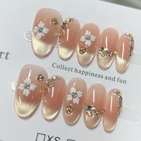 Faux ongles en acrylique ultra-courts, transparents, mignons, souples, à presser, faits à la main, 10 pièces, avec étiquette privée