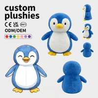 Peluches personnalisées : Poupée pingouin multi-positions, jouet doux pour enfants, oreiller anime pour fille, peluches sur mesure OEM