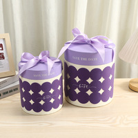 Boîtes cadeaux cylindriques créatives Evergreenwrap avec ruban, pour mariage, fiançailles, bonbons, cadeaux